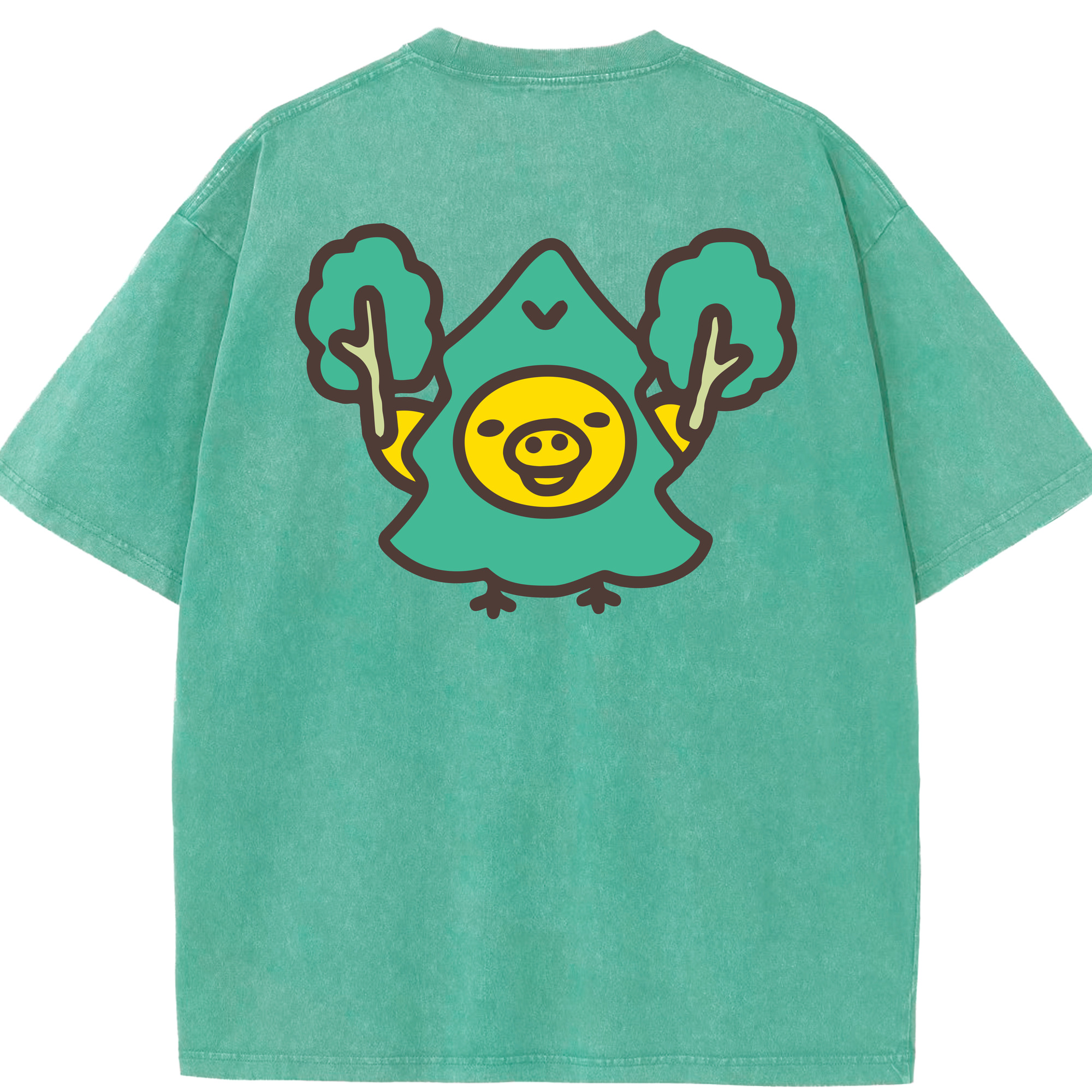 （画像用） リラックマ リラックマ キイロイトリ Rilakkuma Korilakkuma Kiiroitori 綿100% ヴィンテージ風 半袖Tシャツ（背面プリント）